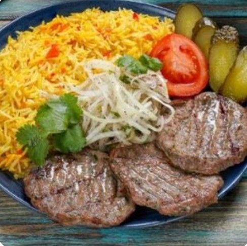 Кебаб из баранины с рисом