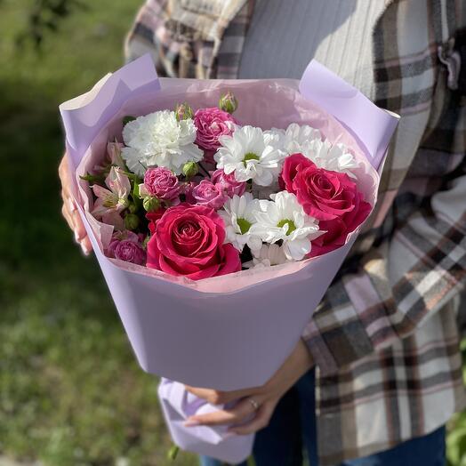 Букет в лавандовом оформление