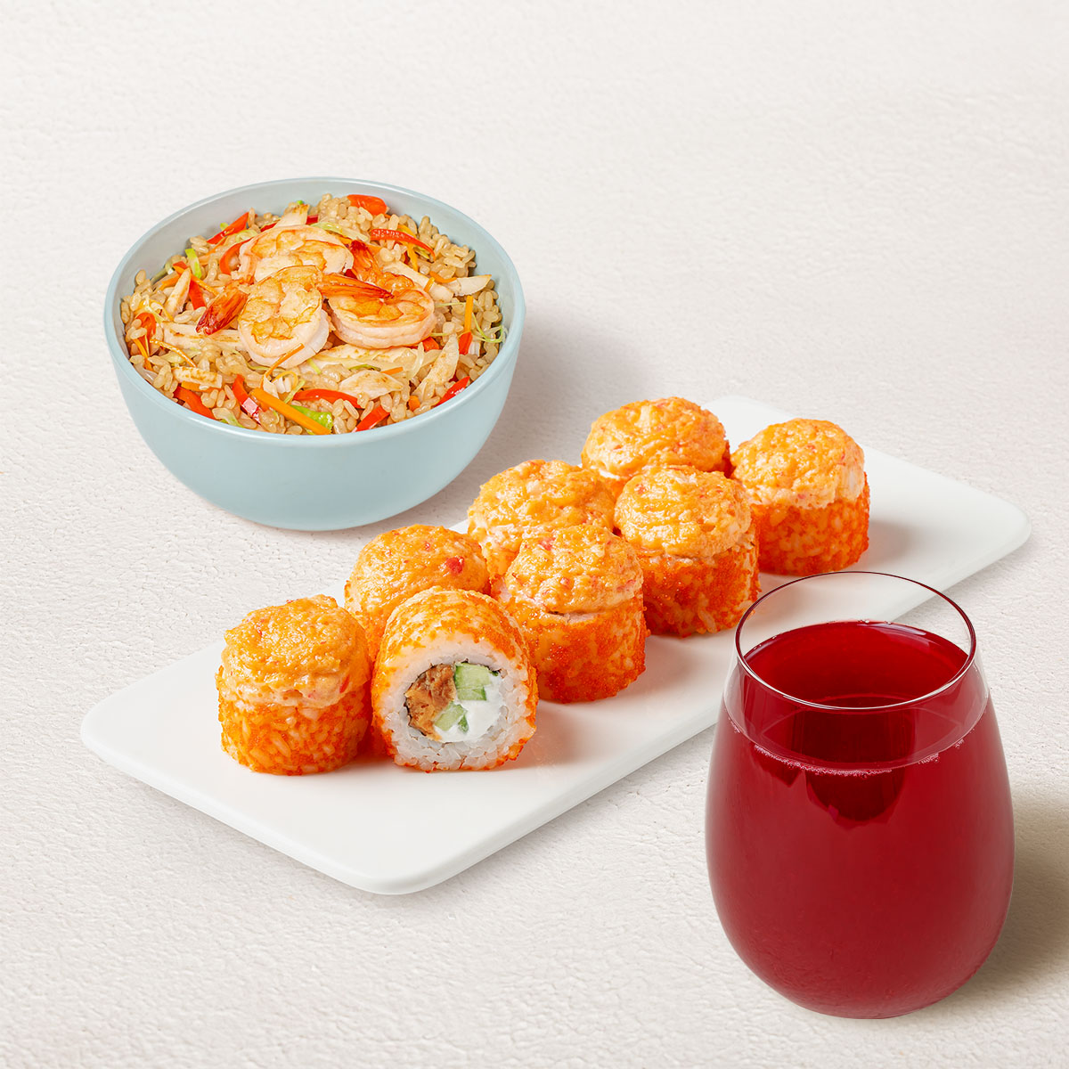 Бизнес-ланч Азиатский M с клюквенным морсом