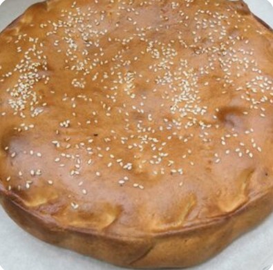 Пирог с курицей, капустой и грибами 1кг (сдобное тесто)