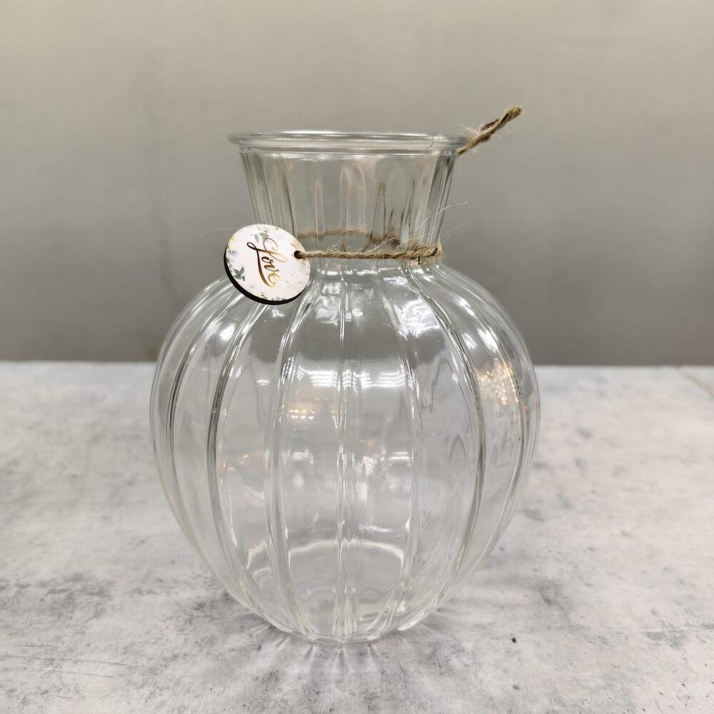 Ваза для цветов стекло (прозрачная)