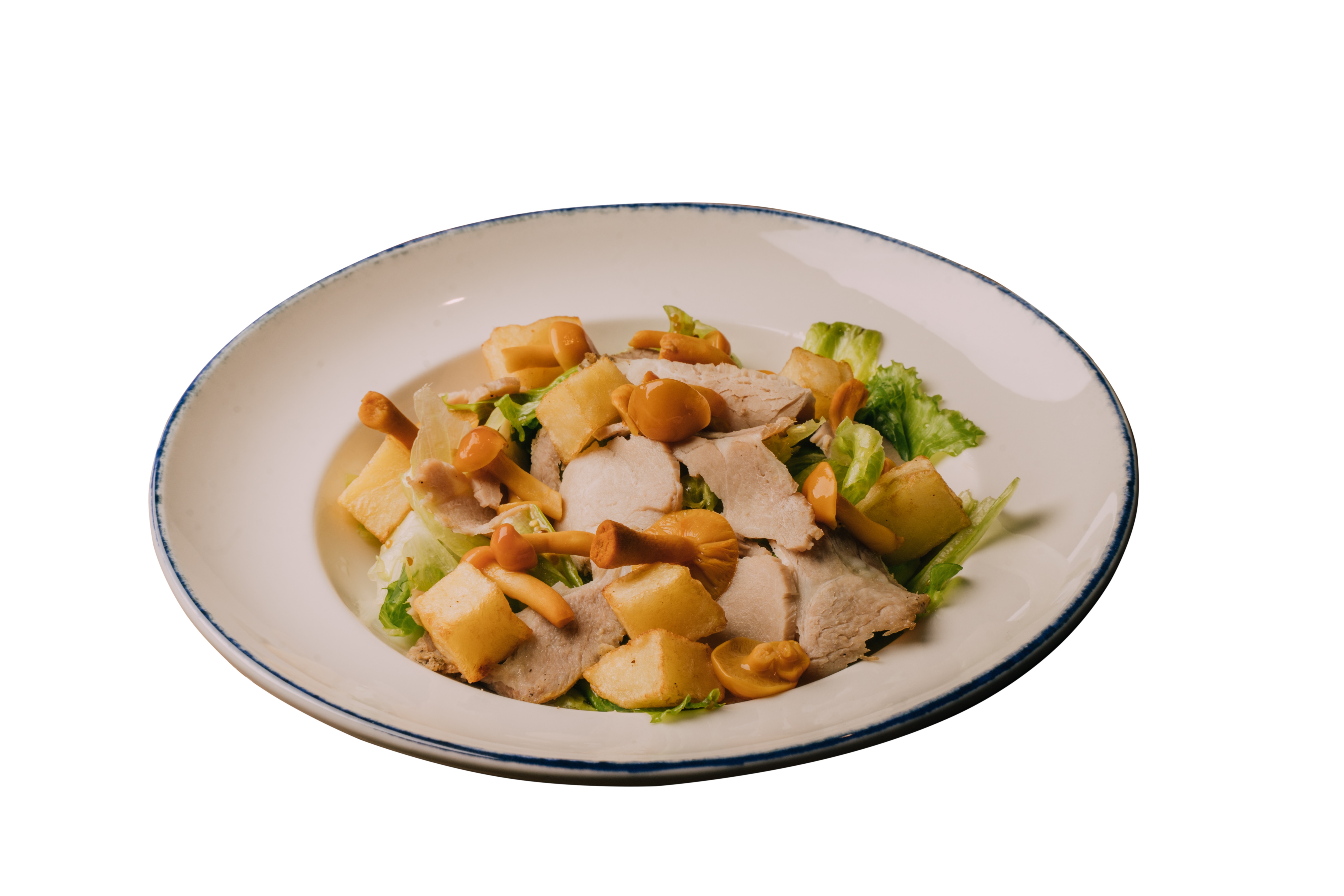 Салат с бужениной и опятами