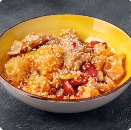 Курица с кешью и овощами