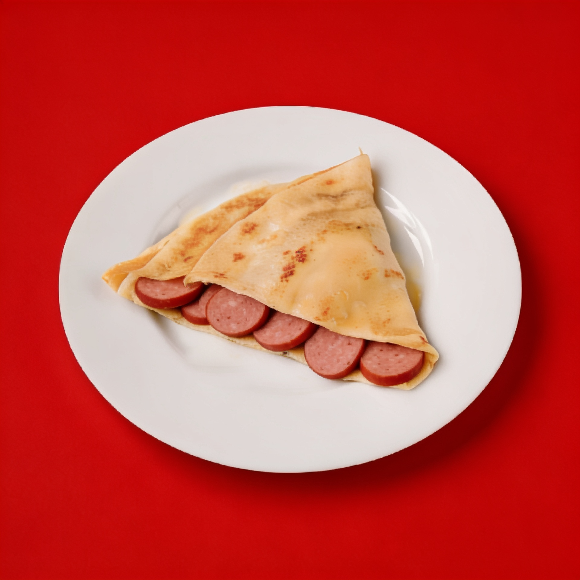 Блин с охотничьими колбасками