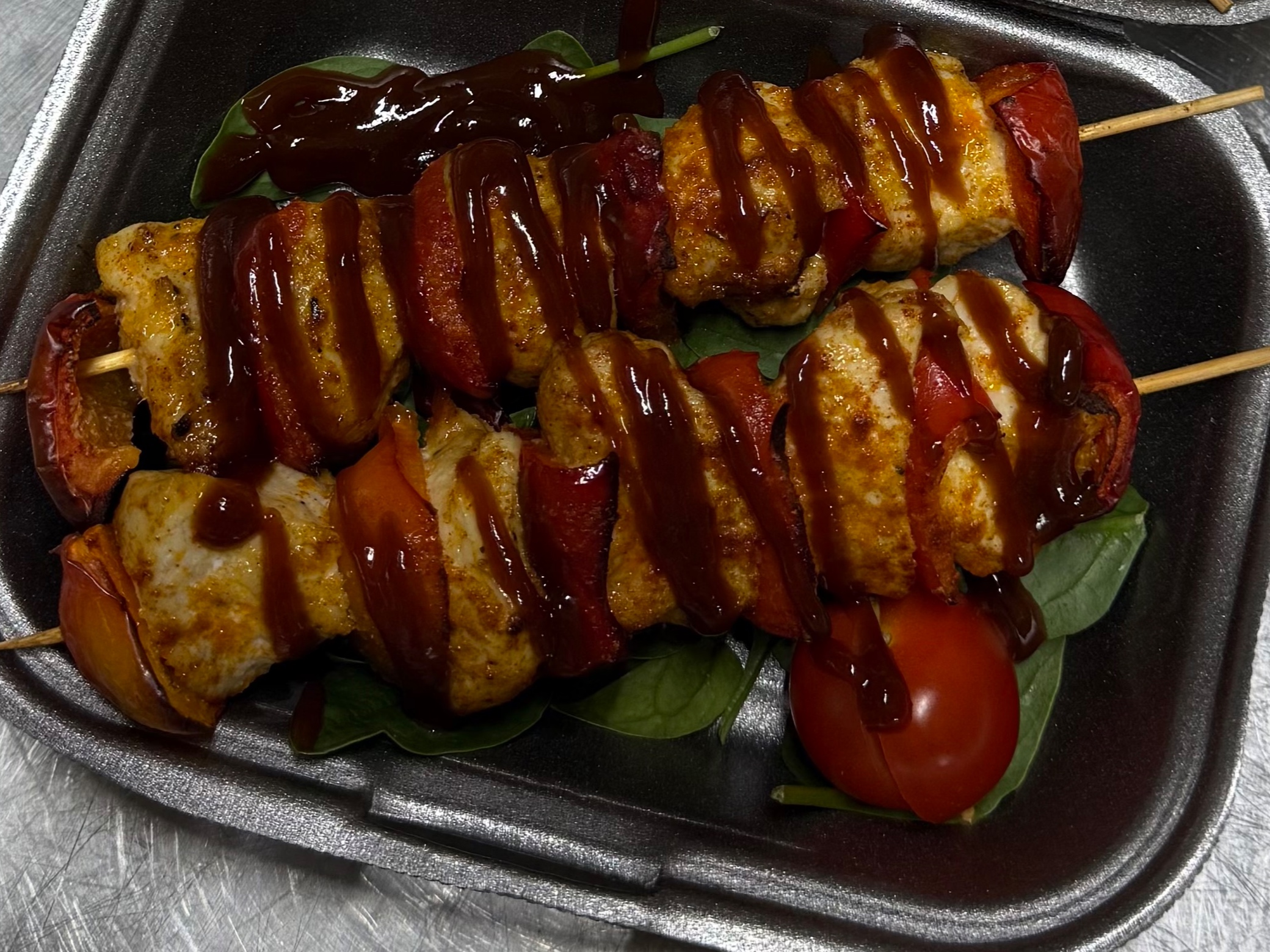 Мини-шашлычки из курицы