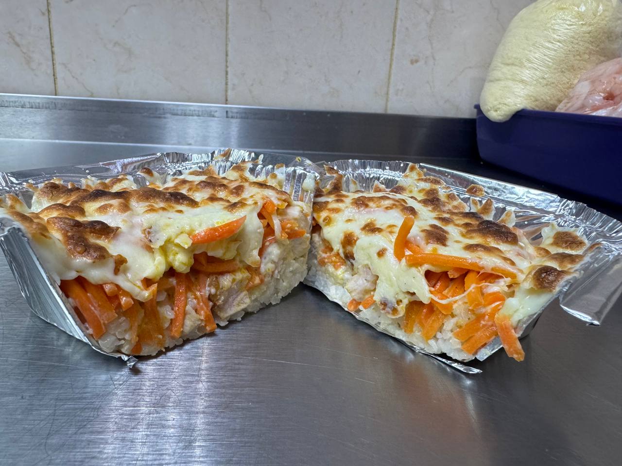 Лазанья с курицей, морковкой по корейски