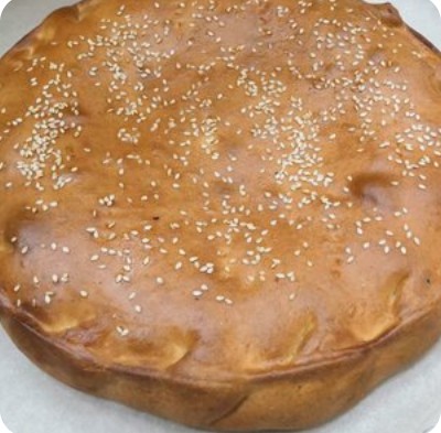 Пирог с горбушей и рисом 1кг (сдобное тесто)