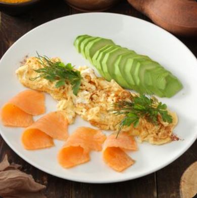 Скрембл с лососем