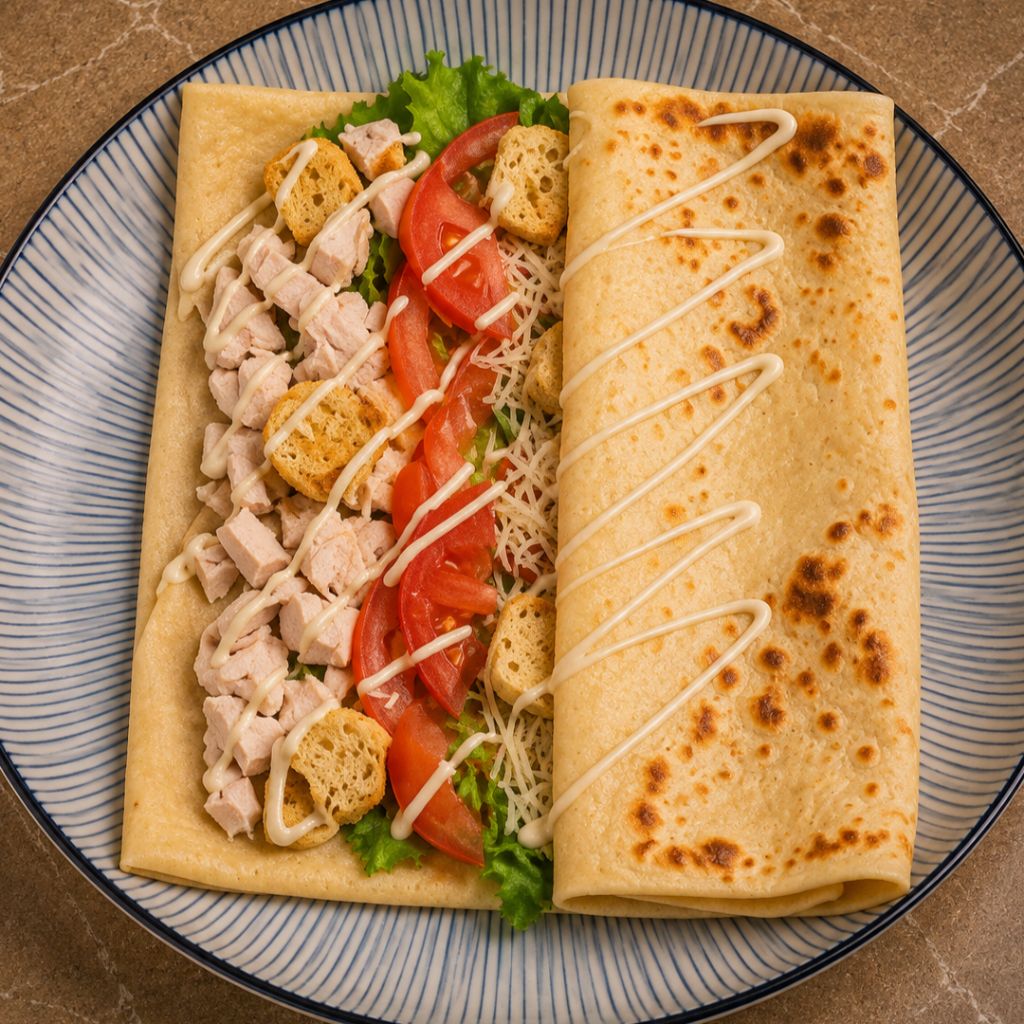 Блин Цезарь с курицей
