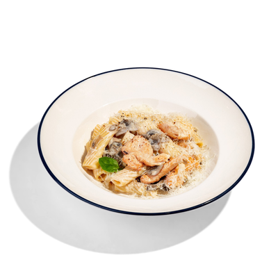 Паста с курицей и грибами