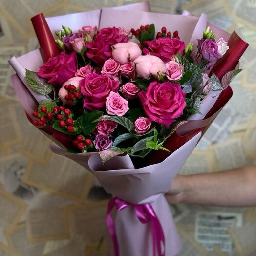 Авторский букет с хлопком