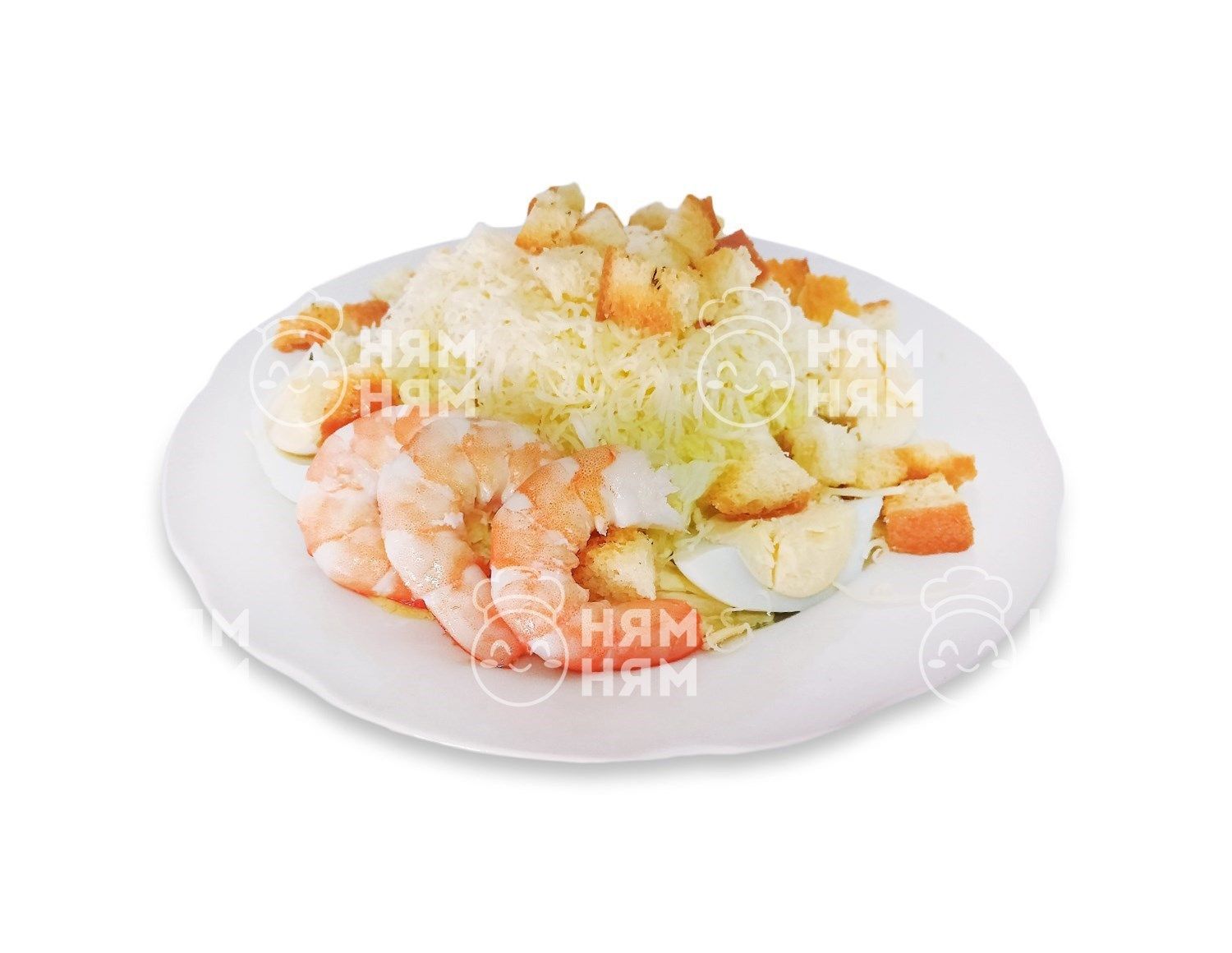 Салат Цезарь с креветками