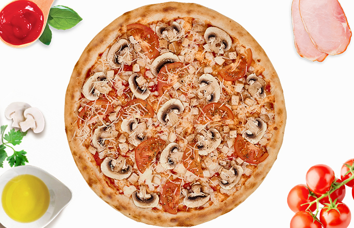 Курица с грибами 35 см