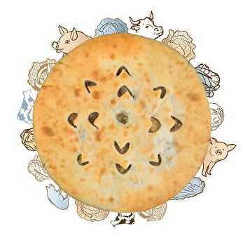 Пирог с говядиной и свининой