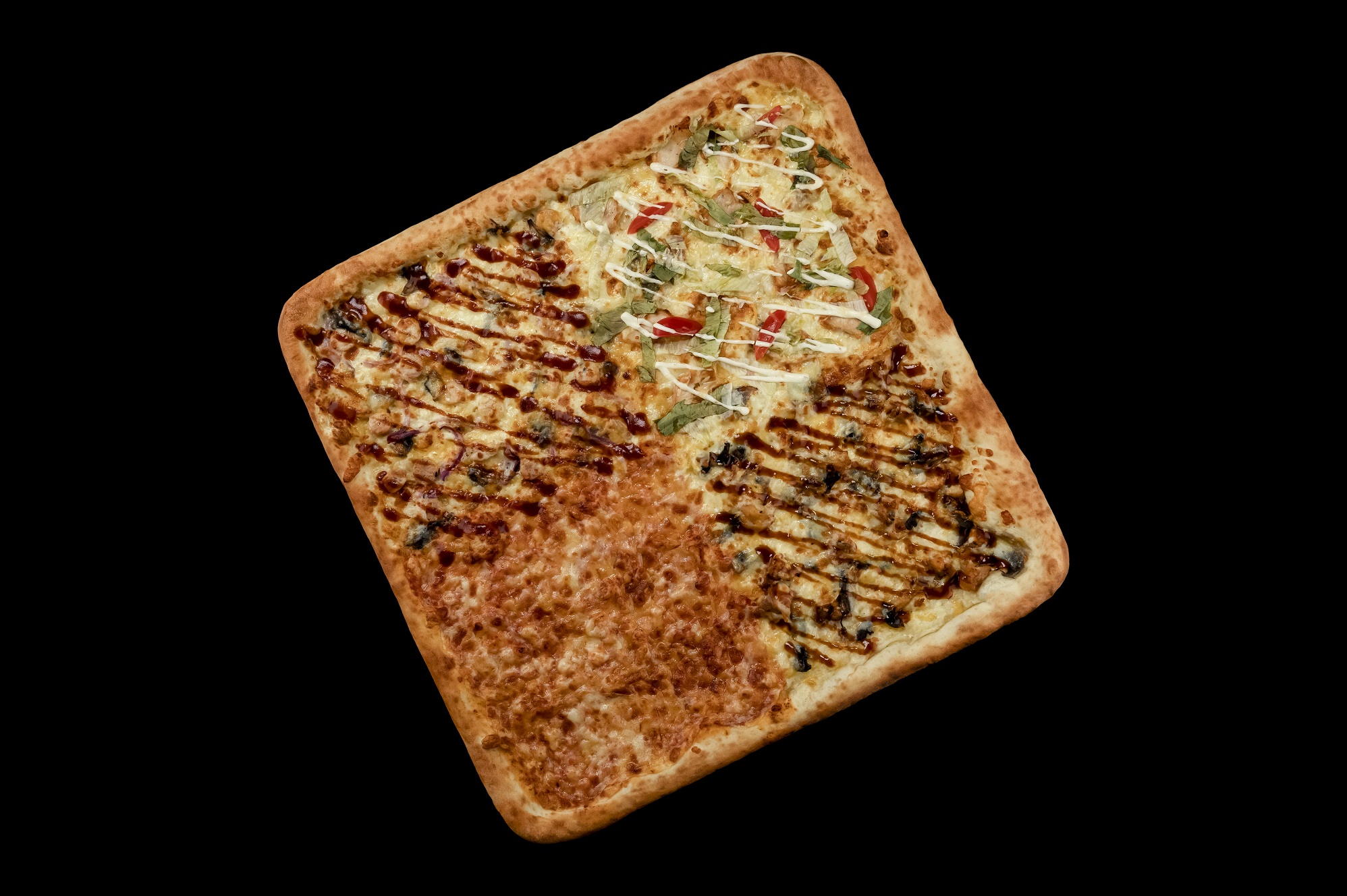Пицца Пикантная 4 вкуса Квадро 45 см