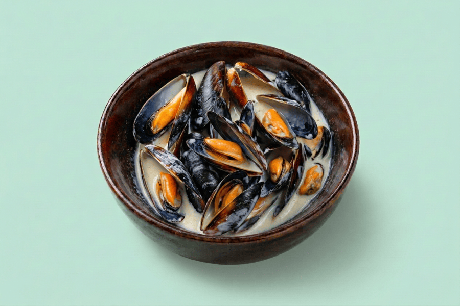 Мидии в сливочном соусе