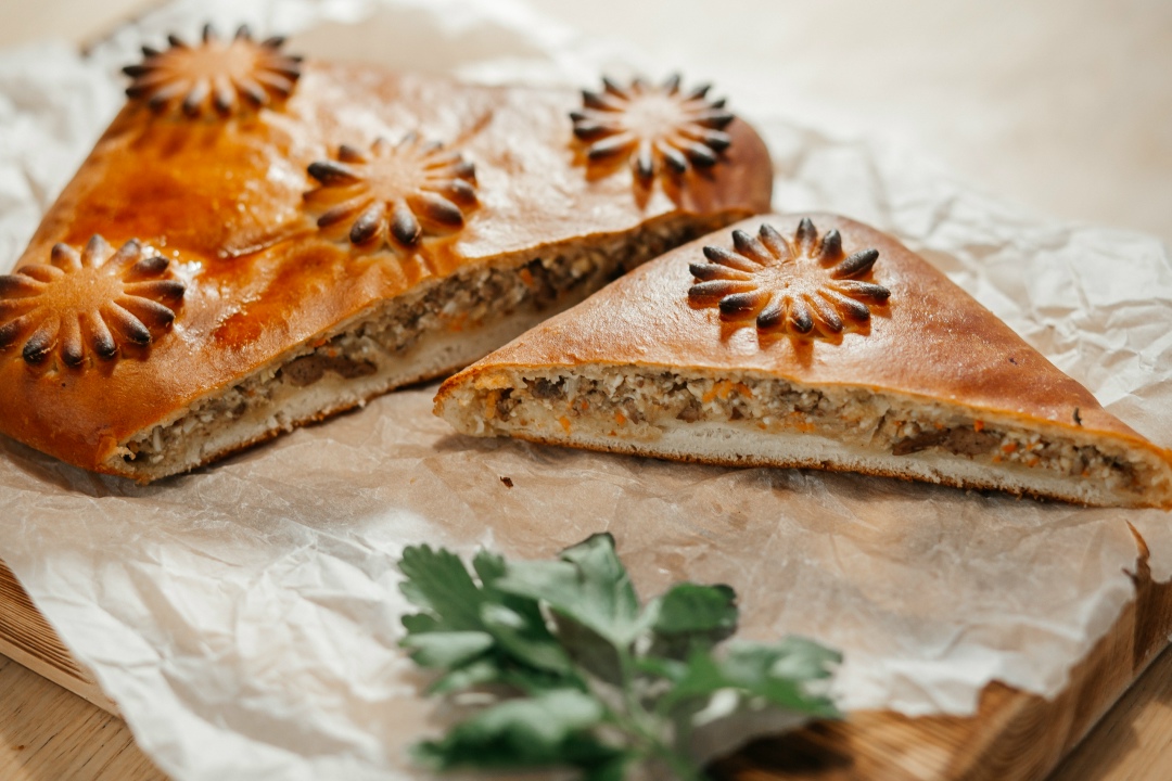 Пирог Бабушкин с печенью и овощами