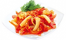 Морепродукты с овощами