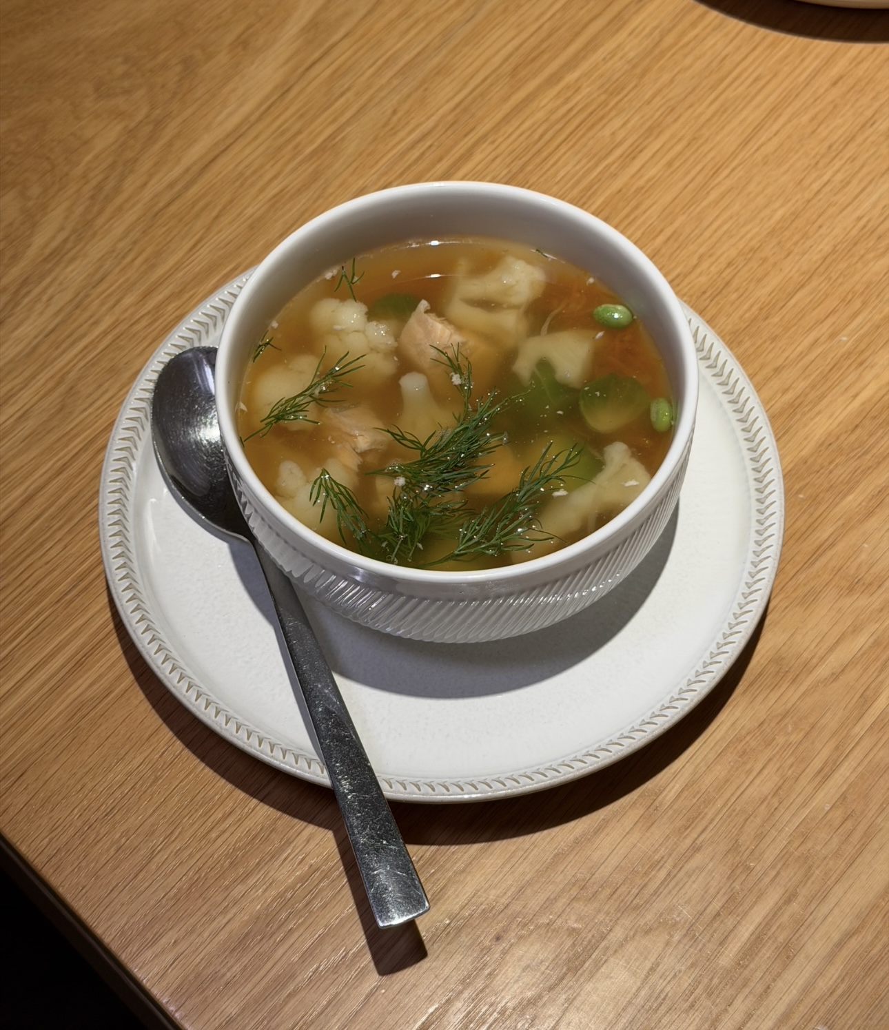 Суп с лососем и овощами