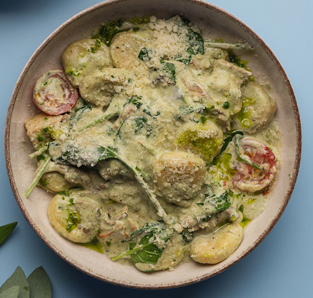Ньокки с курицей и вешенкой