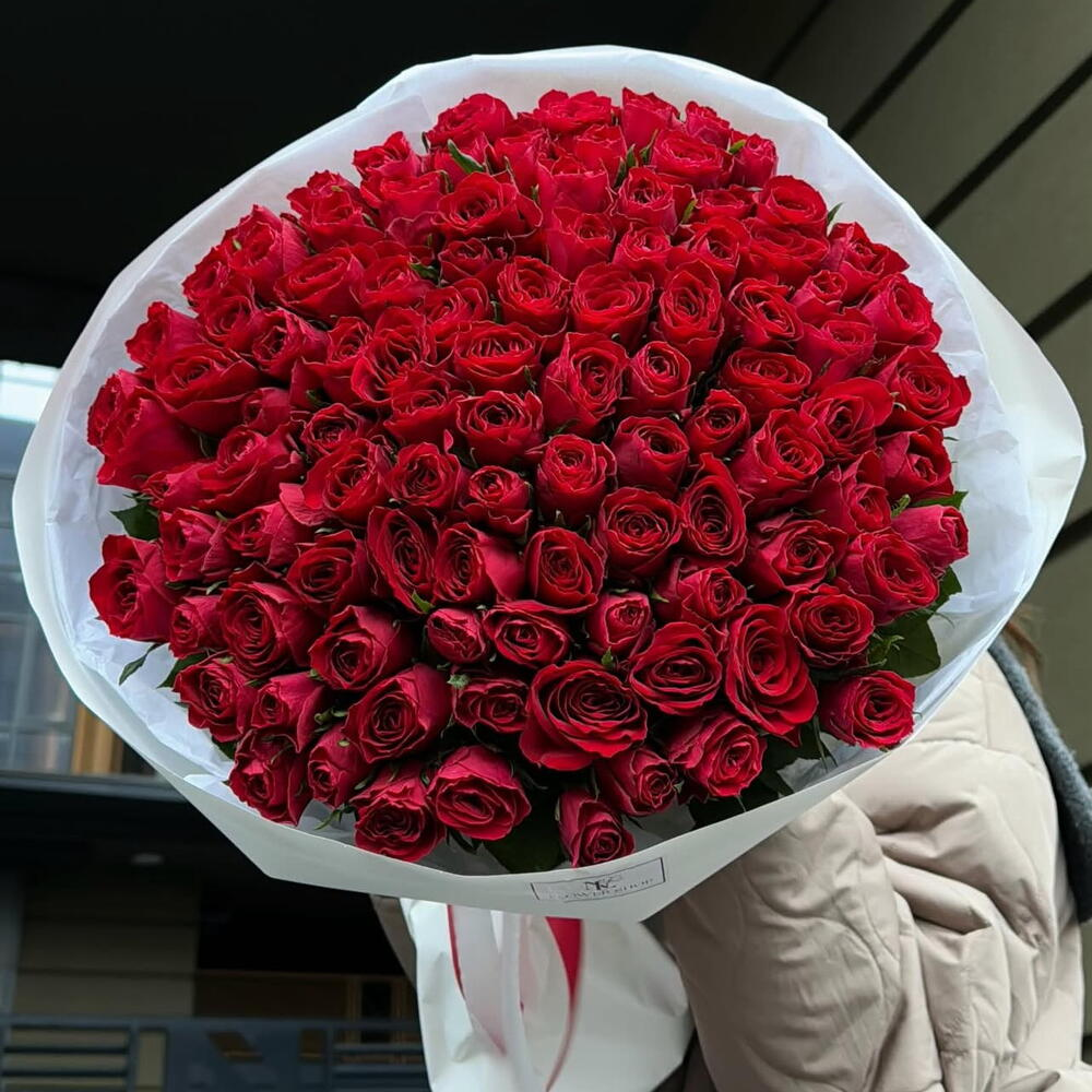 101 Роза шикарный букет красных роз