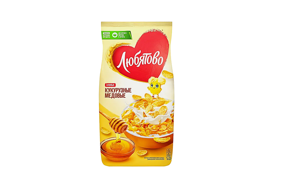 Готовый завтрак Любятово Хлопья кукурузные медовые 250 г