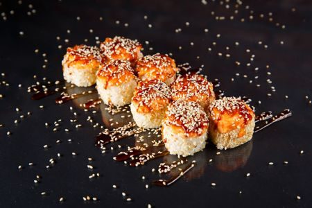 Запеченный с креветками