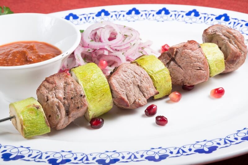 Шашлык из баранины и цукини
