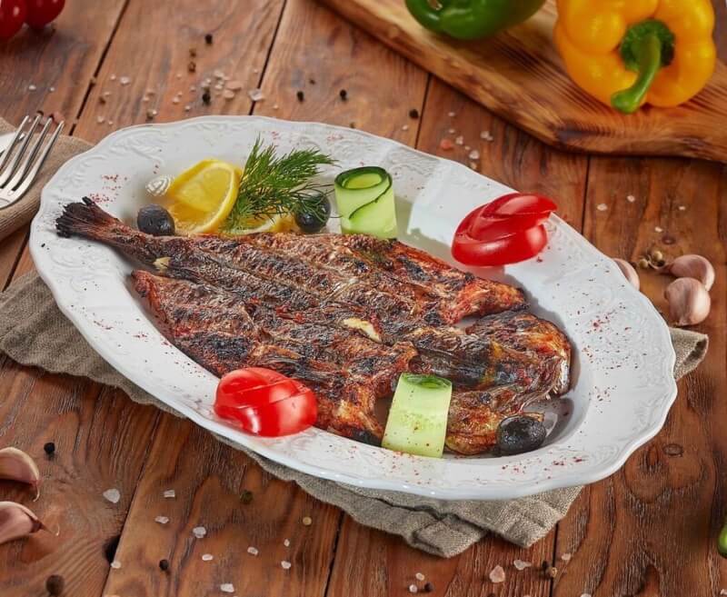 Сибас на мангале
