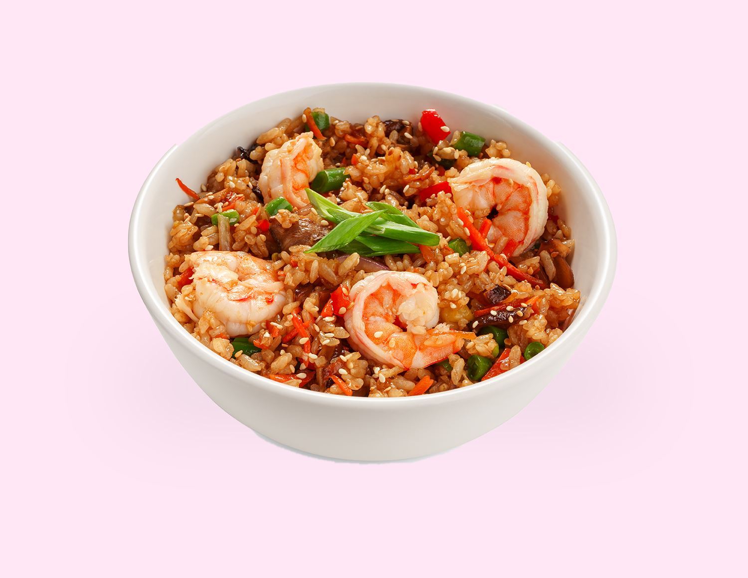 Жареный рис с креветками