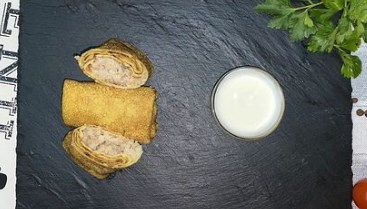 Блины, фаршированные мясом и рисом