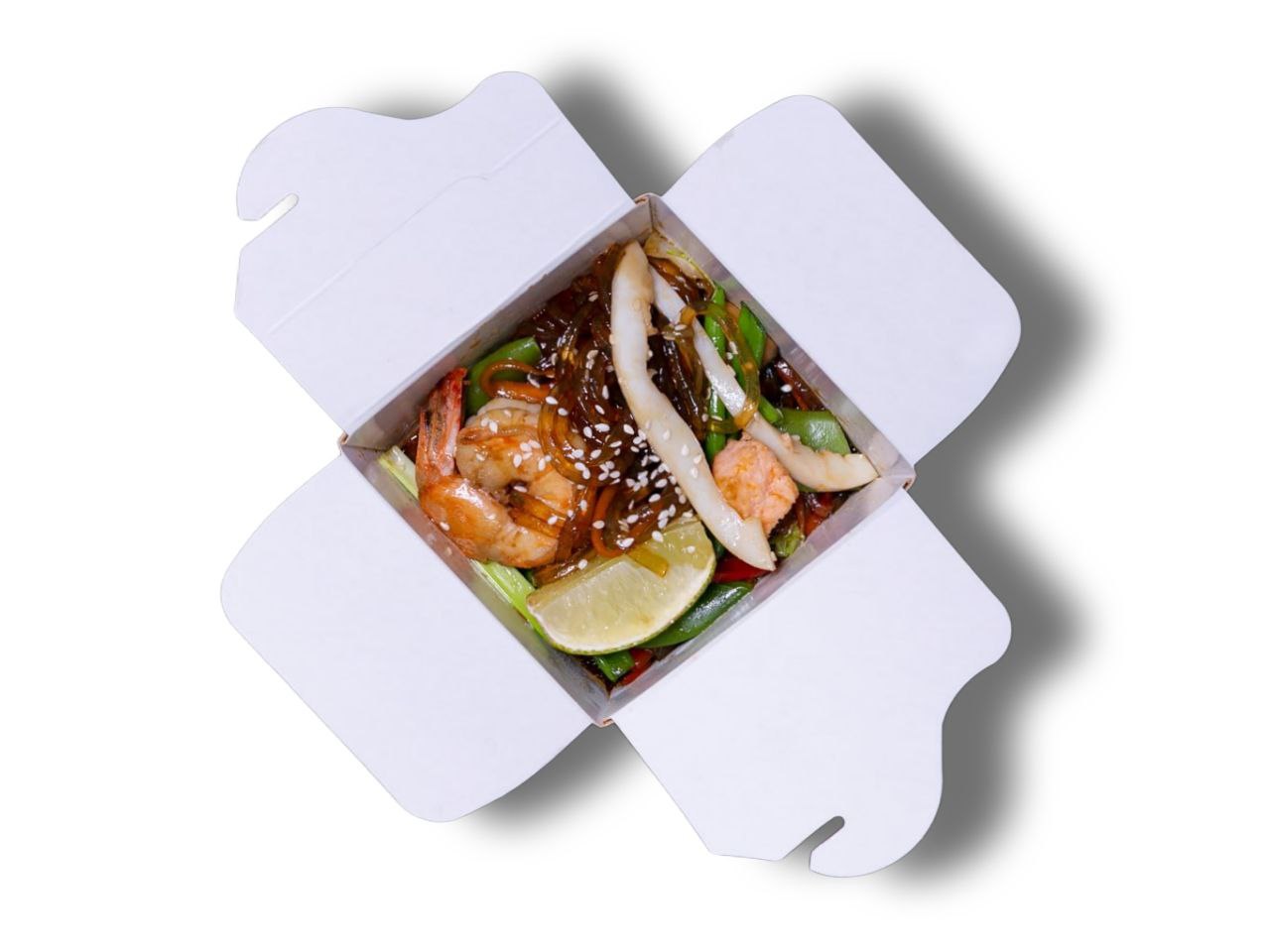 Рисовая лапша с морепродуктами