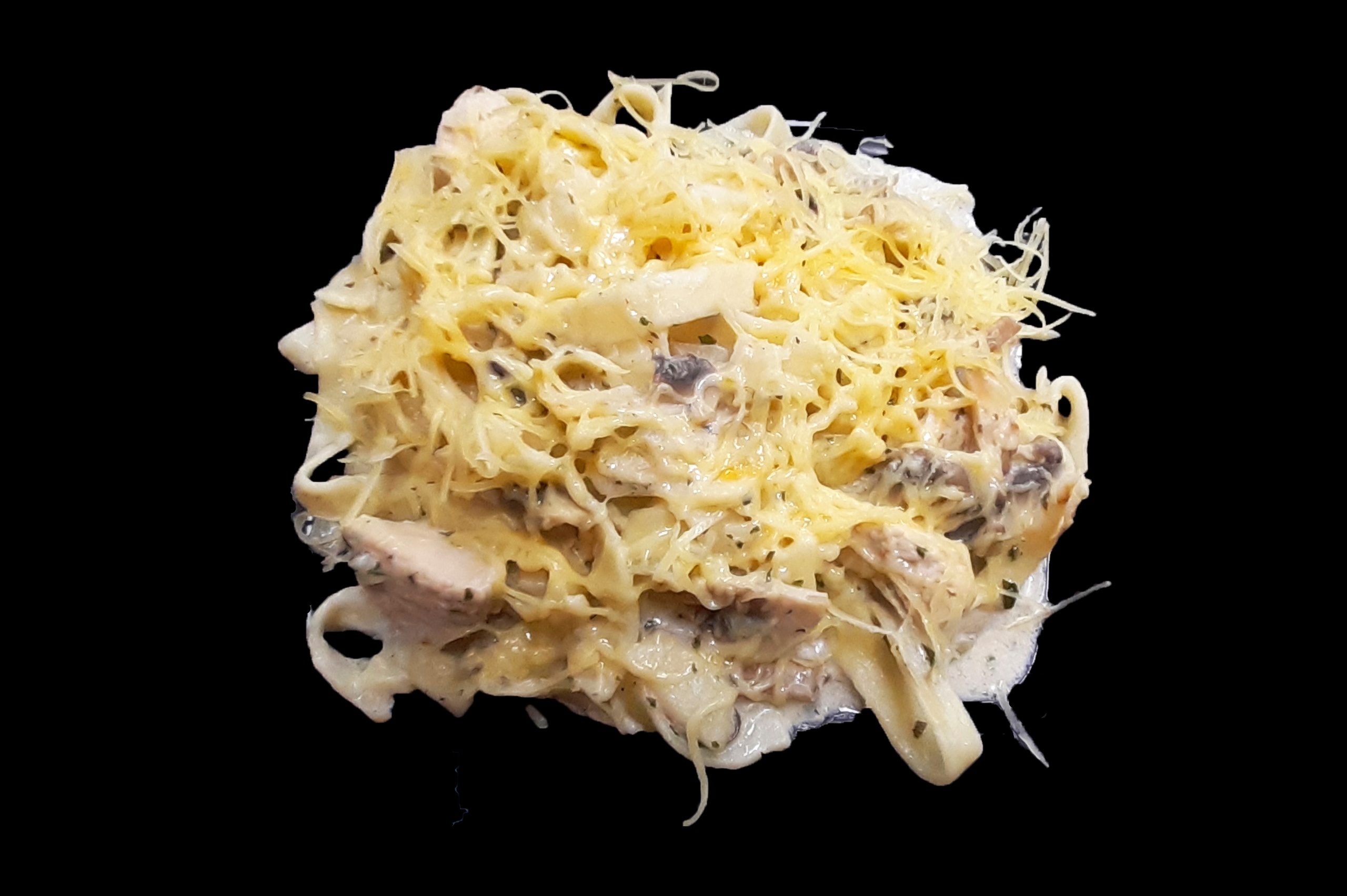 Паста сливочная с курицей и грибами