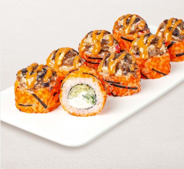 Ролл Шиитаке Краб с азиатским соусом