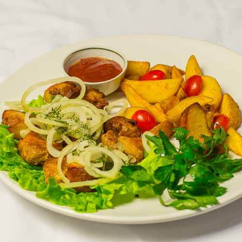 Шашлык из курицы с картофелем
