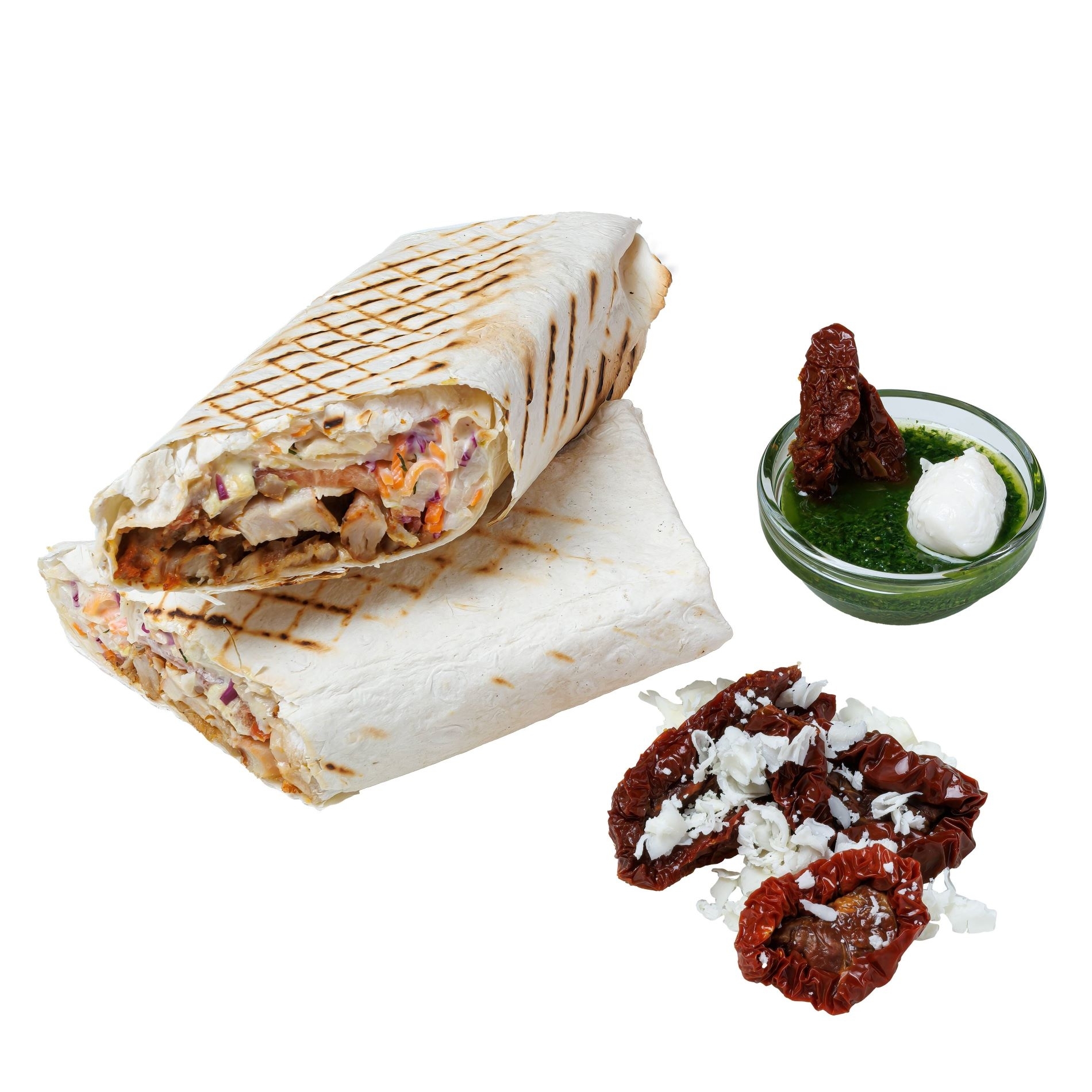 Шаурма с сыром и соусом песто