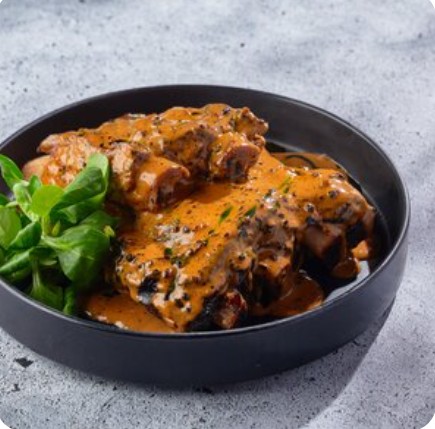 Свиные ребра в перечном соусе