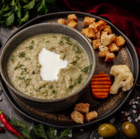 Суп-пюре овощной с грибами