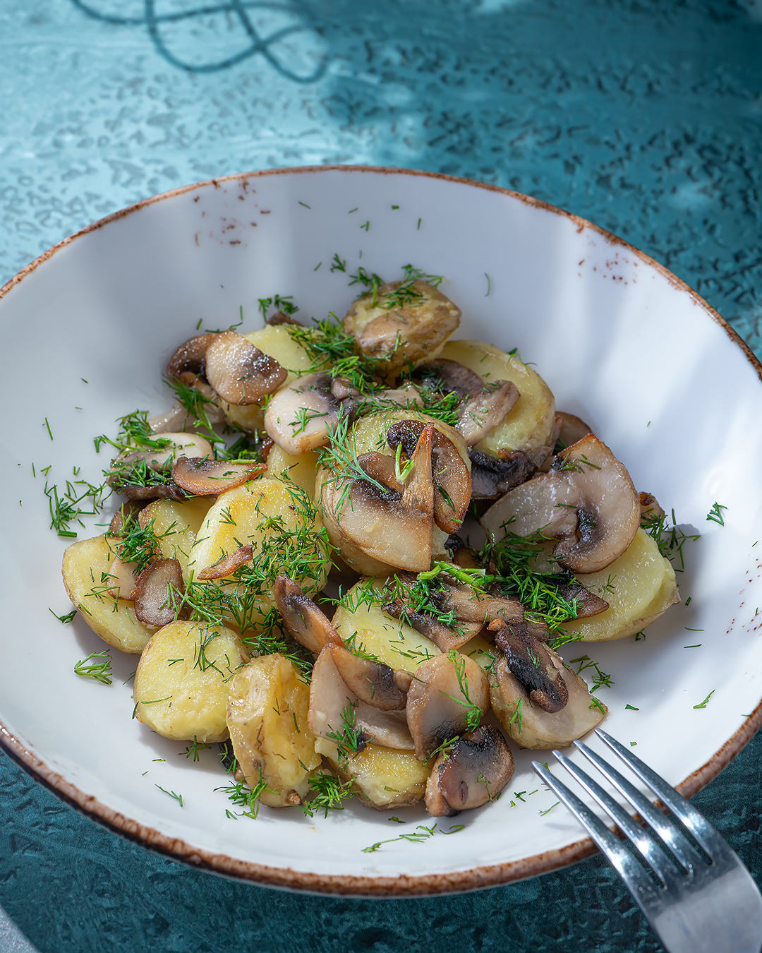 Картофель жаренный с грибами