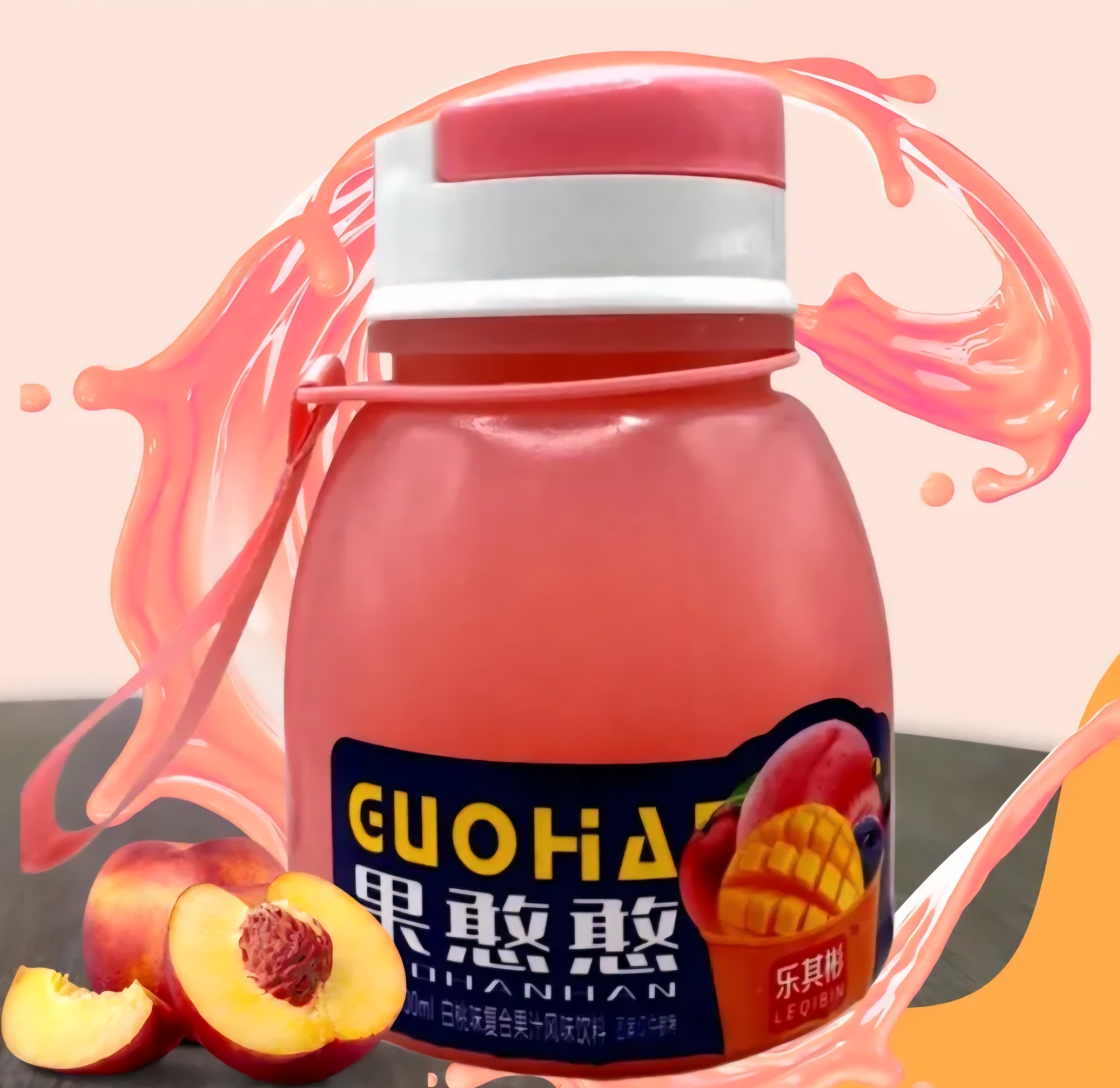 Бабл-ти Персик с кусочками кокоса 0.6 л