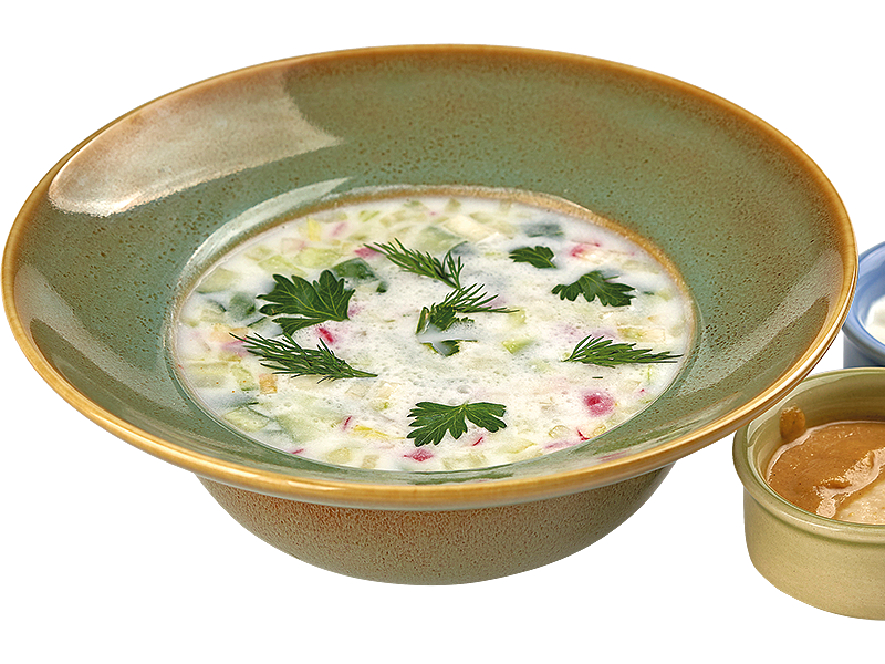 Окрошка овощная с таном