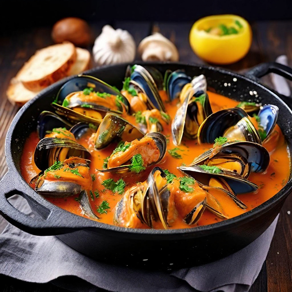 Мидии в соусе том ям(10-13 шт/220гр)