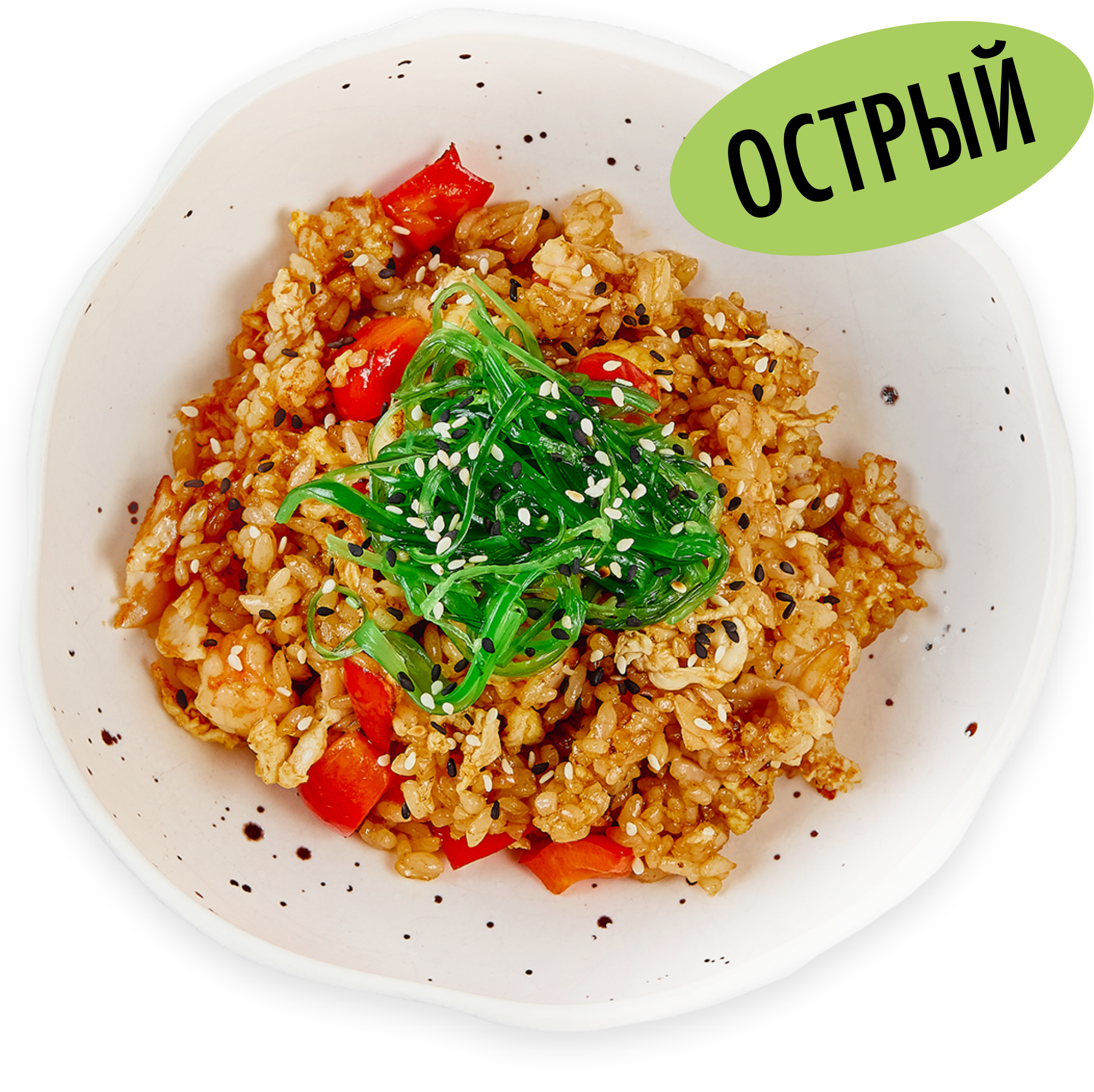 Рис с морепродуктами и хрустящими овощами в устричном соусе