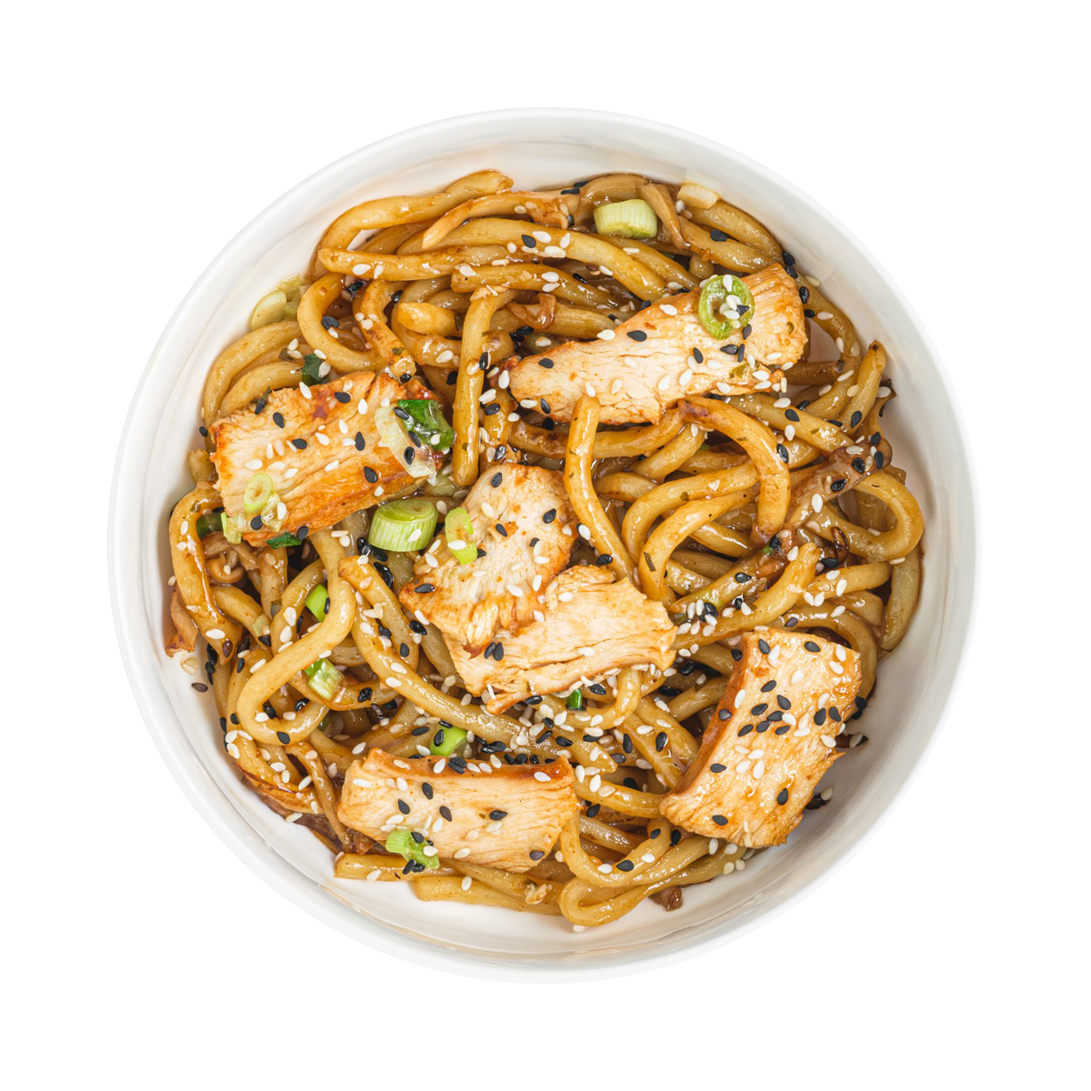 Удон в соусе терияки юдзу с цыпленком