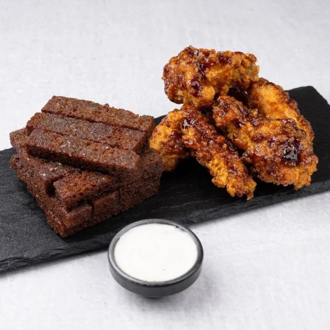 Корейская курочка с гренками