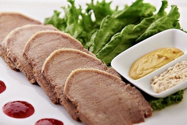 Язык телячий с горчицей и хреном