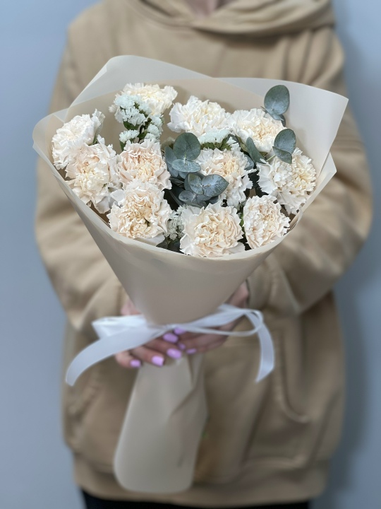 Кремовый диантус со статицей