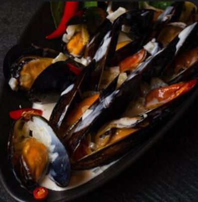 Мидии в сливочном соусе