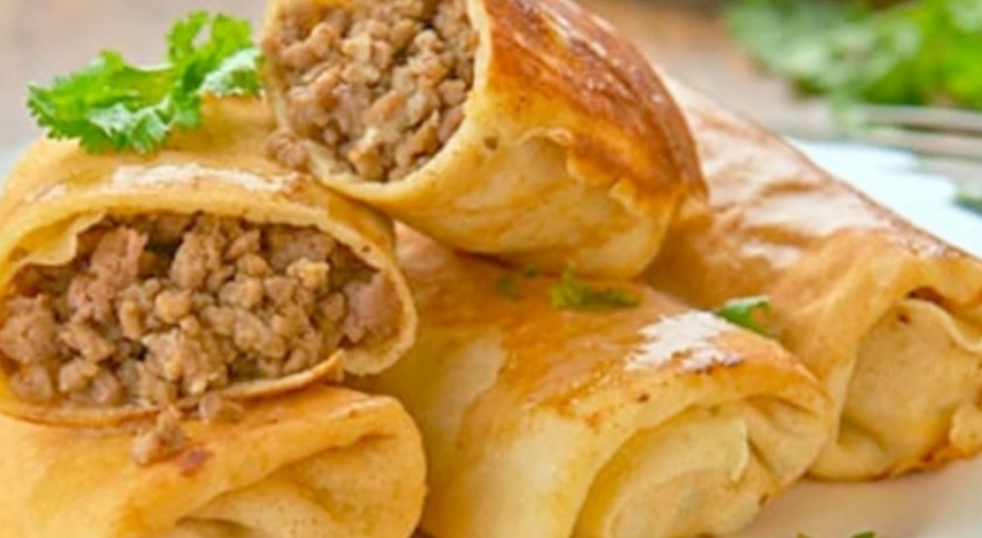 Блинчики фаршированные мясом