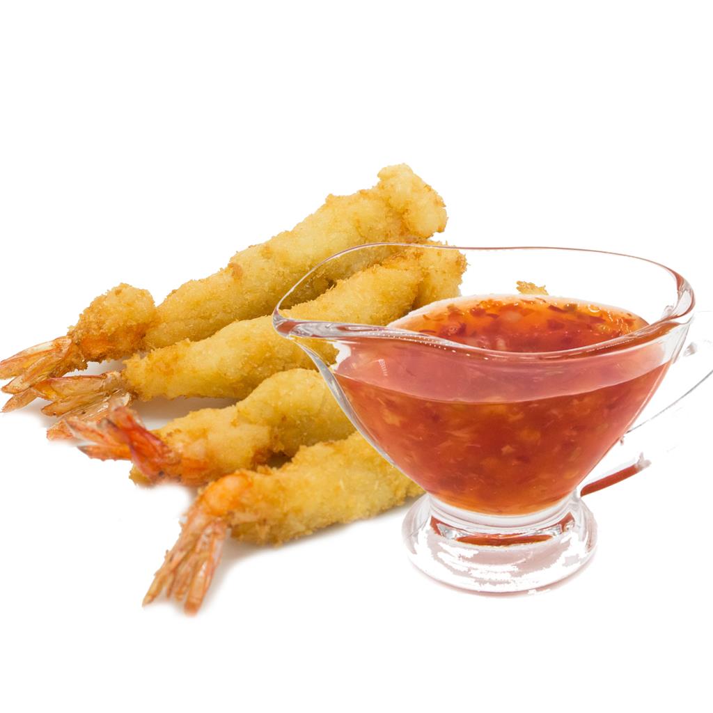 Креветки в темпуре со сладким чили